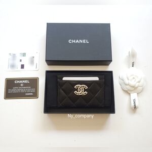 (Sale)Chanel Chain and Crystal CC Caviar Card Holder